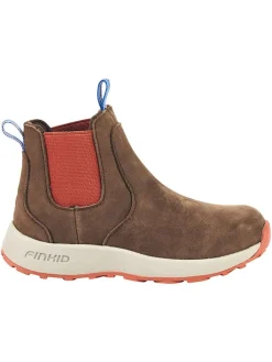 Leder-Chelsea-Boots "Saapas" in Braun/ Orange