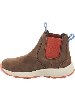 Leder-Chelsea-Boots "Saapas" in Braun/ Orange