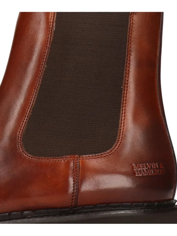 Leder-Chelsea-Boots "Sally 186" in Hellbraun