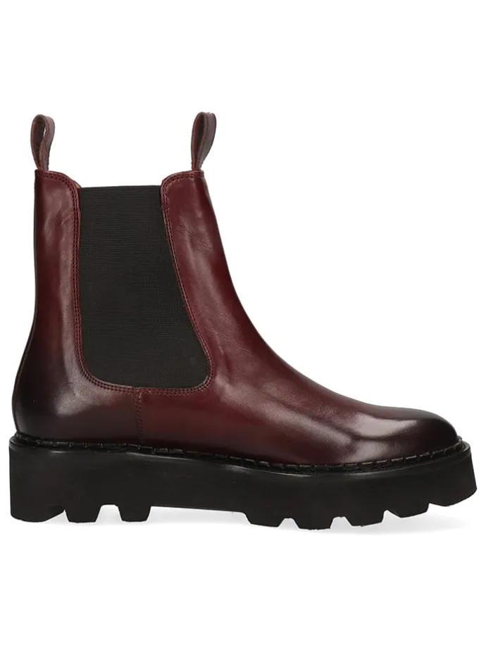 Leder-Chelsea-Boots "Sally 186" in Bordeaux