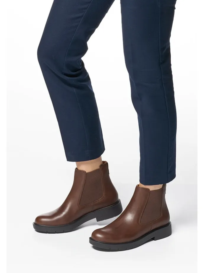 Leder-Chelsea-Boots "Spherica" in Hellbraun