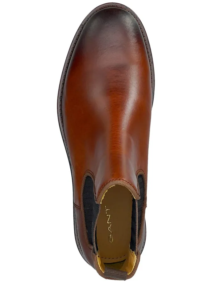 Leder-Chelsea-Boots "St Fairkon" in Hellbraun