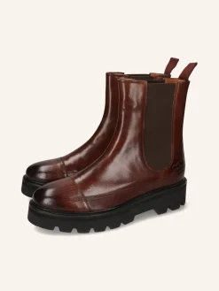 Leder-Chelsea-Boots "Sybill 8" in Braun