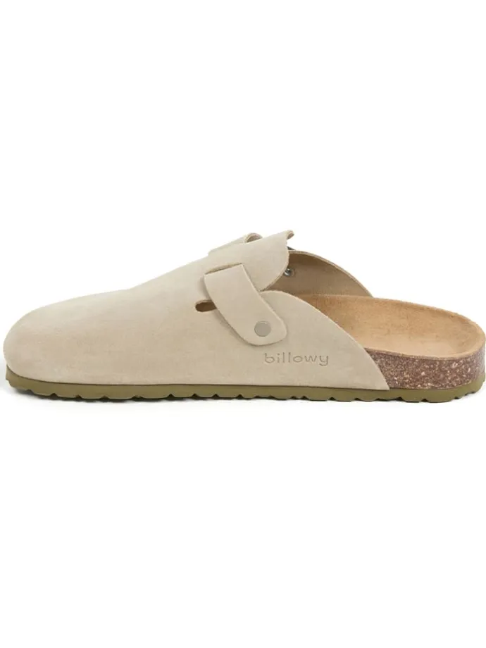 Leder-Clogs in Beige