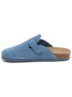 Leder-Clogs in Blau