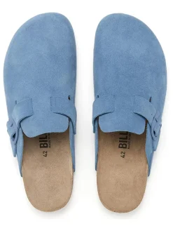 Leder-Clogs in Blau