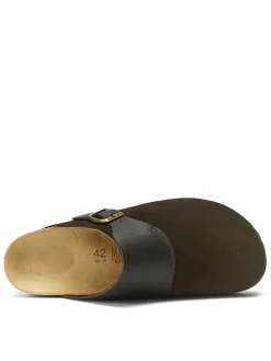 Leder-Clogs in Braun