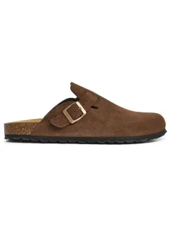 Leder-Clogs in Braun