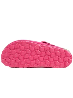 Leder-Clogs in Fuchsia