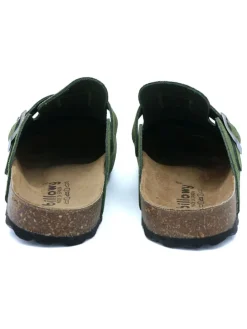 Leder-Clogs in Grün