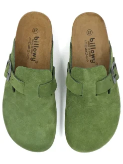 Leder-Clogs in Grün