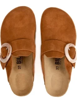 Leder-Clogs in Hellbraun