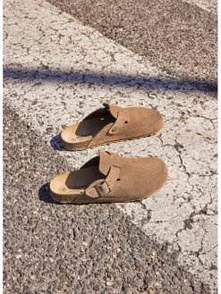 Leder-Clogs in Hellbraun