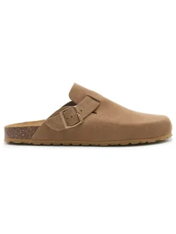 Leder-Clogs in Hellbraun