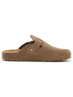 Leder-Clogs in Hellbraun