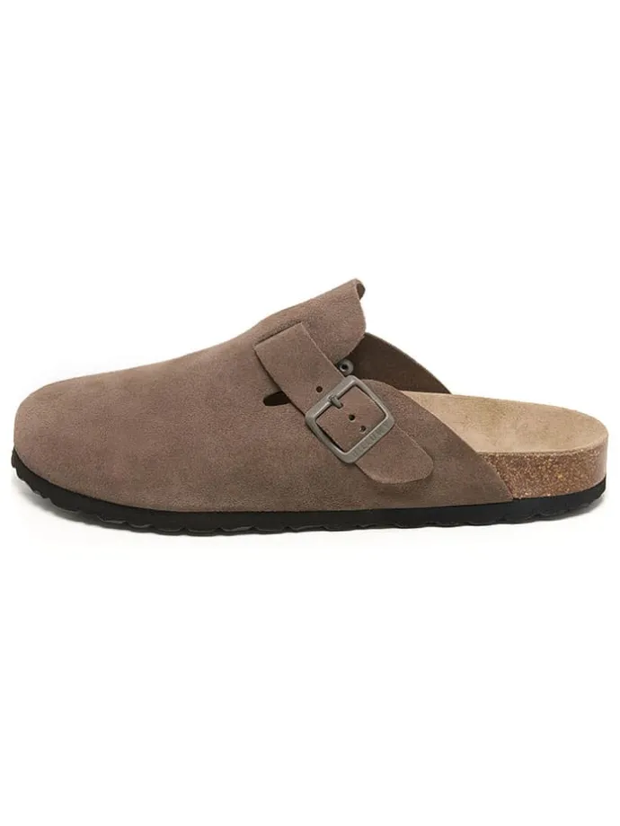 Leder-Clogs in Hellbraun