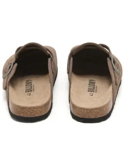 Leder-Clogs in Hellbraun