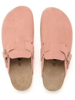 Leder-Clogs in Rosa