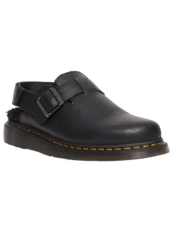 Leder-Clogs in Schwarz