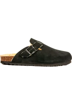 Leder-Clogs in Schwarz