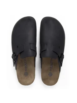 Leder-Clogs in Schwarz