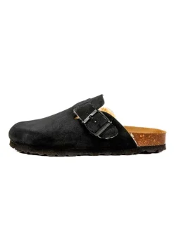 Leder-Clogs in Schwarz