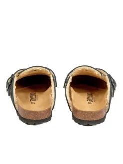 Leder-Clogs in Schwarz