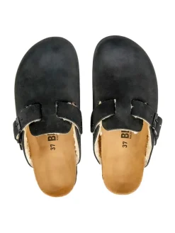 Leder-Clogs in Schwarz