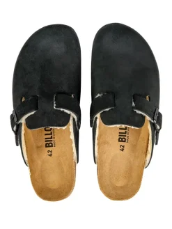 Leder-Clogs in Schwarz