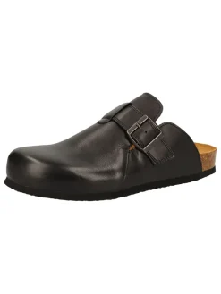Leder-Clogs in Schwarz