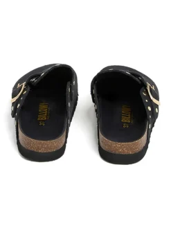 Leder-Clogs in Schwarz