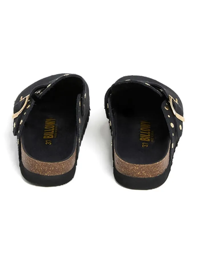 Leder-Clogs in Schwarz