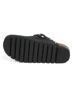 Leder-Clogs in Schwarz