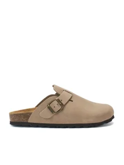 Leder-Clogs "Noe" in Taupe