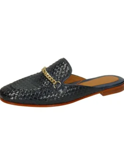 Leder-Clogs "Scarlett 77" in Dunkelblau