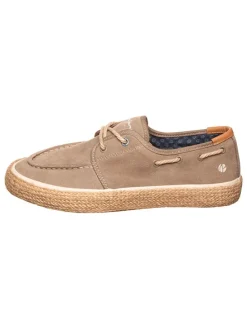 Leder-Espadrilles in Beige