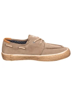 Leder-Espadrilles in Beige
