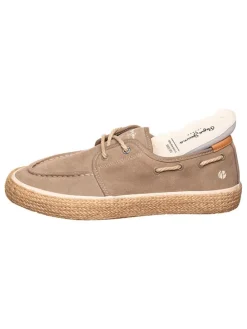 Leder-Espadrilles in Beige