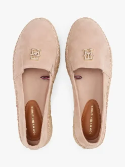 Leder-Espadrilles in Rosa