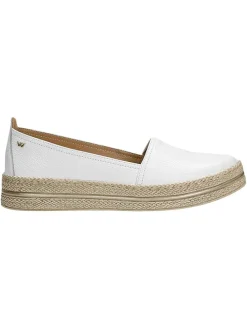 Leder-Espadrilles in Weiß