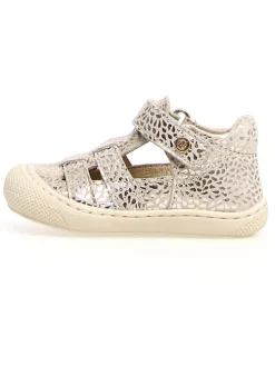 Leder-Halbsandalen "Bede" in Creme/ Silber