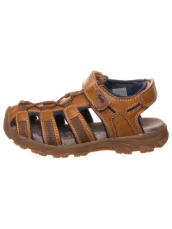 Leder-Halbsandalen "Bobby" in Hellbraun