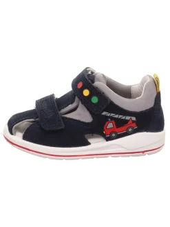 Leder-Halbsandalen "Boomerang" in Dunkelblau