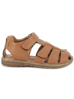 Leder-Halbsandalen "Cuoio" in Hellbraun