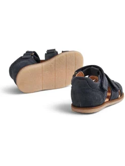 Leder-Halbsandalen in Anthrazit