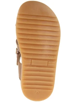 Leder-Halbsandalen in Beige