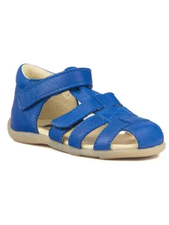 Leder-Halbsandalen in Blau