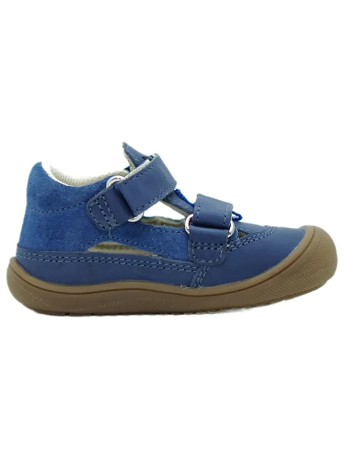 Leder-Halbsandalen in Blau