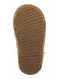 Leder-Halbsandalen in Blaugrau