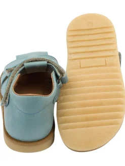 Leder-Halbsandalen in Blau